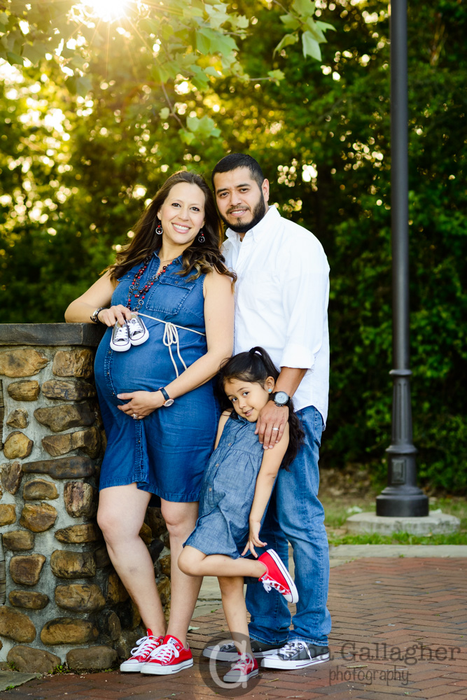Maternity family with matching shoes, , Gina Gallagher Photography, The Woodlands Family Photographer