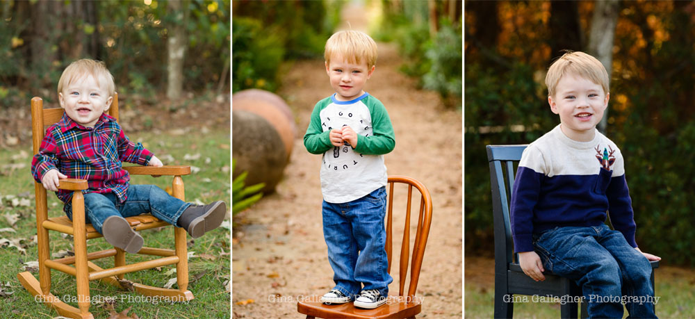 Collage of three photos of a boy.  The woodlands photographer, the woodlands family photographer, family photography