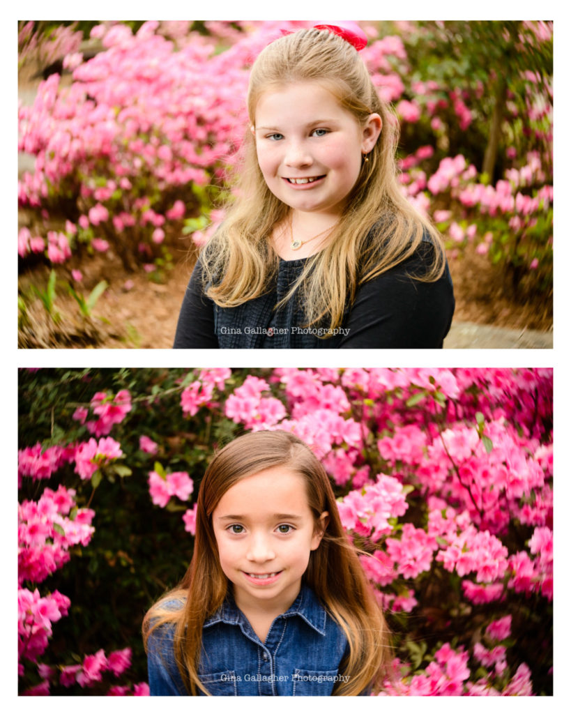 Collage of two girls.  Lensbaby Twist 60, family photography, child photography